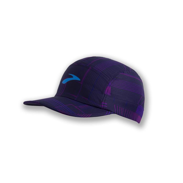 Brooks Propel Mens Running Hat - Matrix Navy Print/Purple - Indonesia (OZKB-21850)